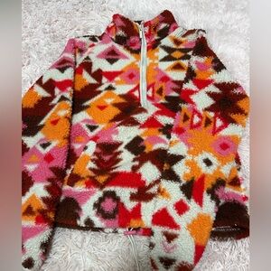 Patterned quarter zip